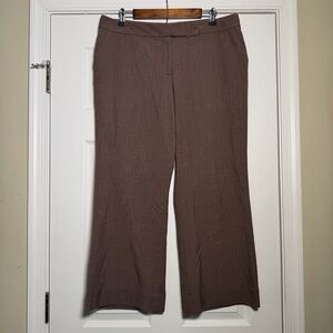 Calvin Klein Brown Classic Fit Straight-Leg Dress Pants Work Office Trousers